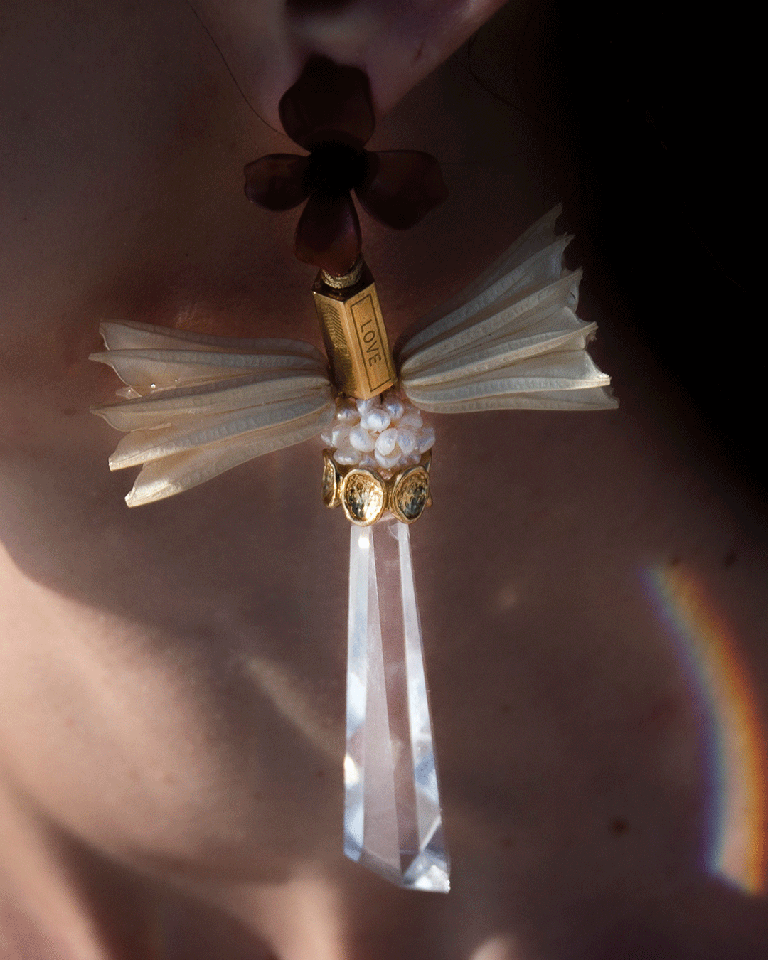 Swarovski Crystals & Enamel Flower Earrings | OM Nuna