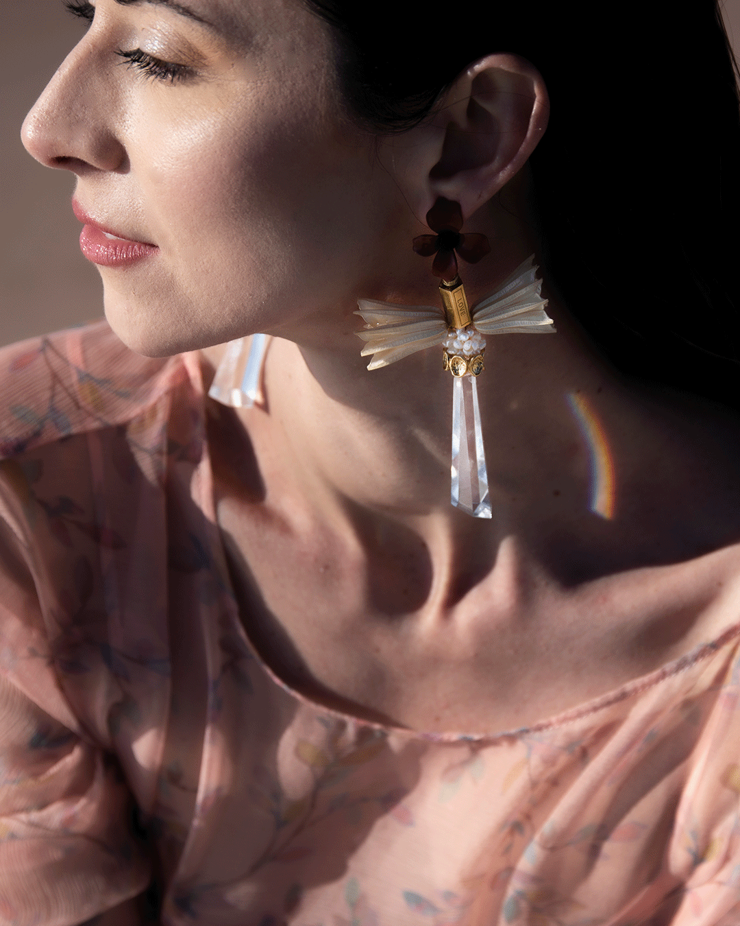 Swarovski Crystals & Enamel Flower Earrings | OM Nuna