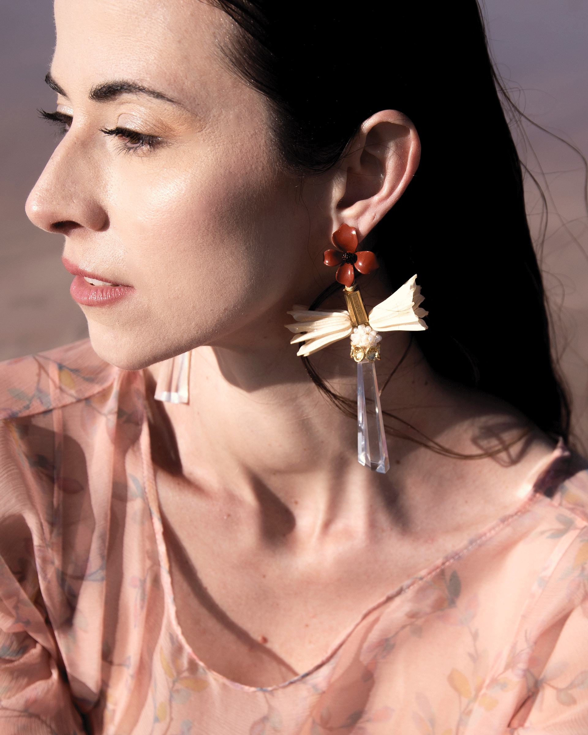 Swarovski Crystals & Enamel Flower Earrings | OM Nuna
