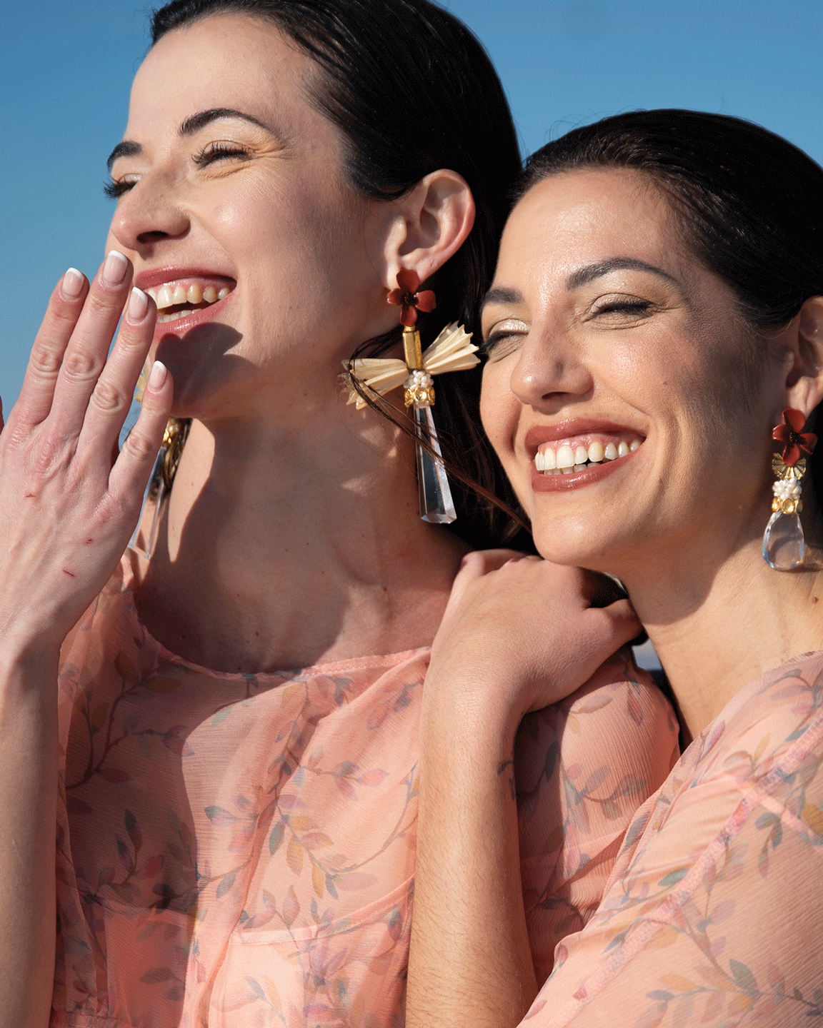 Swarovski Crystals & Enamel Flower Earrings | OM Nuna
