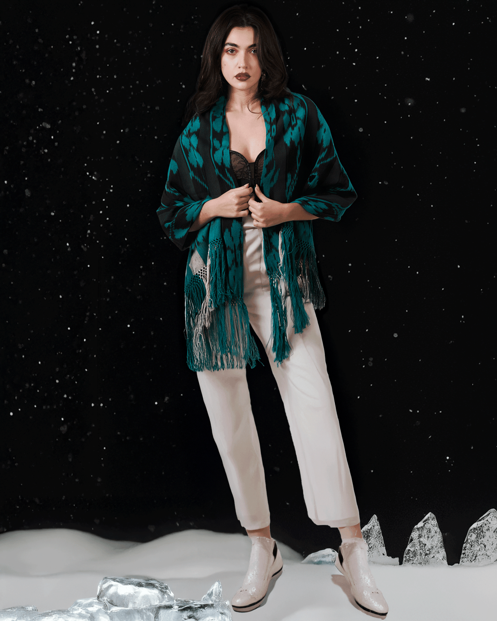 Organic Cotton Ikat Shawl | Orchid Nuna - NUNA - QORI