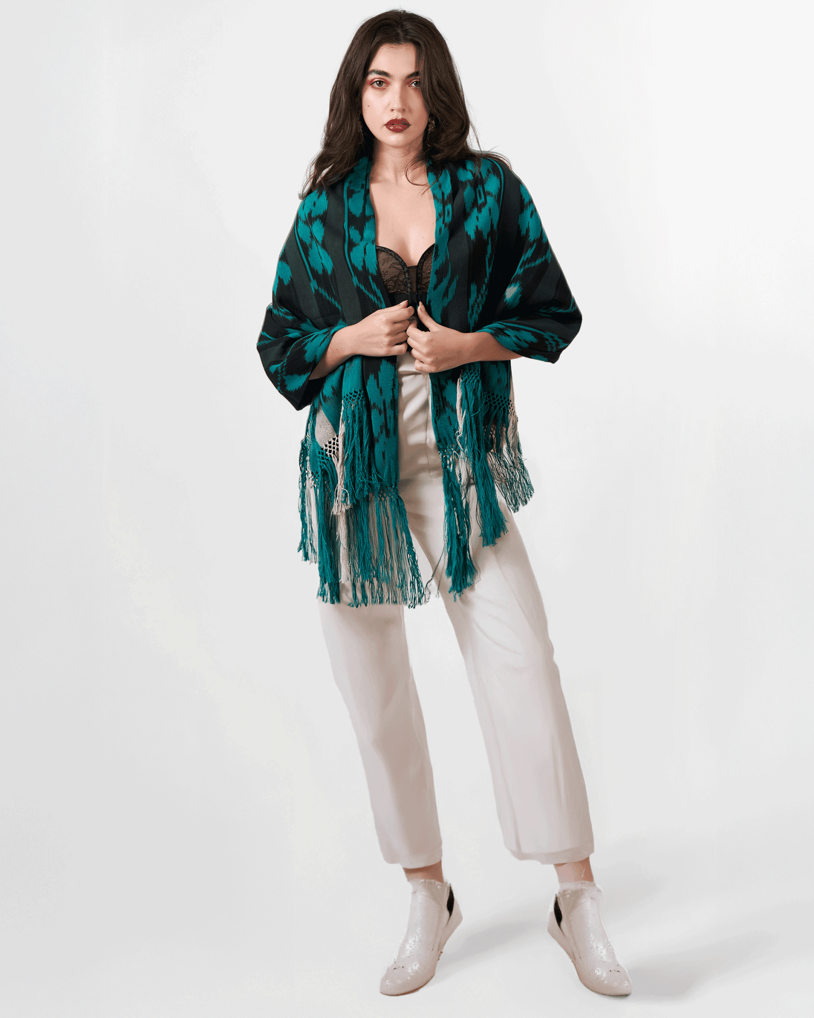 Organic Cotton Ikat Shawl | Orchid Nuna - NUNA - QORI