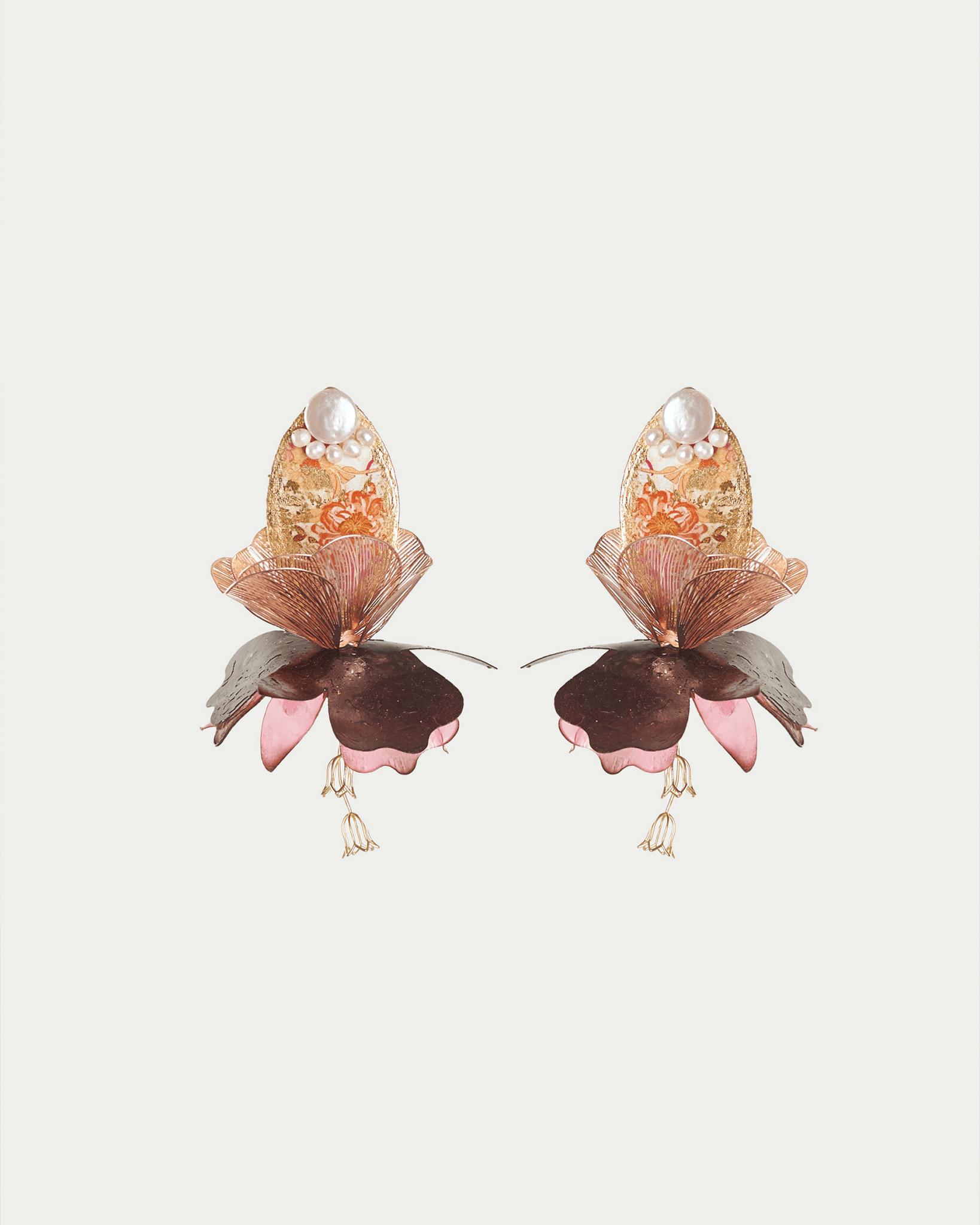 Pearls & Resin Earrings | Scarlet Elegance Nuna - NUNA - QORI