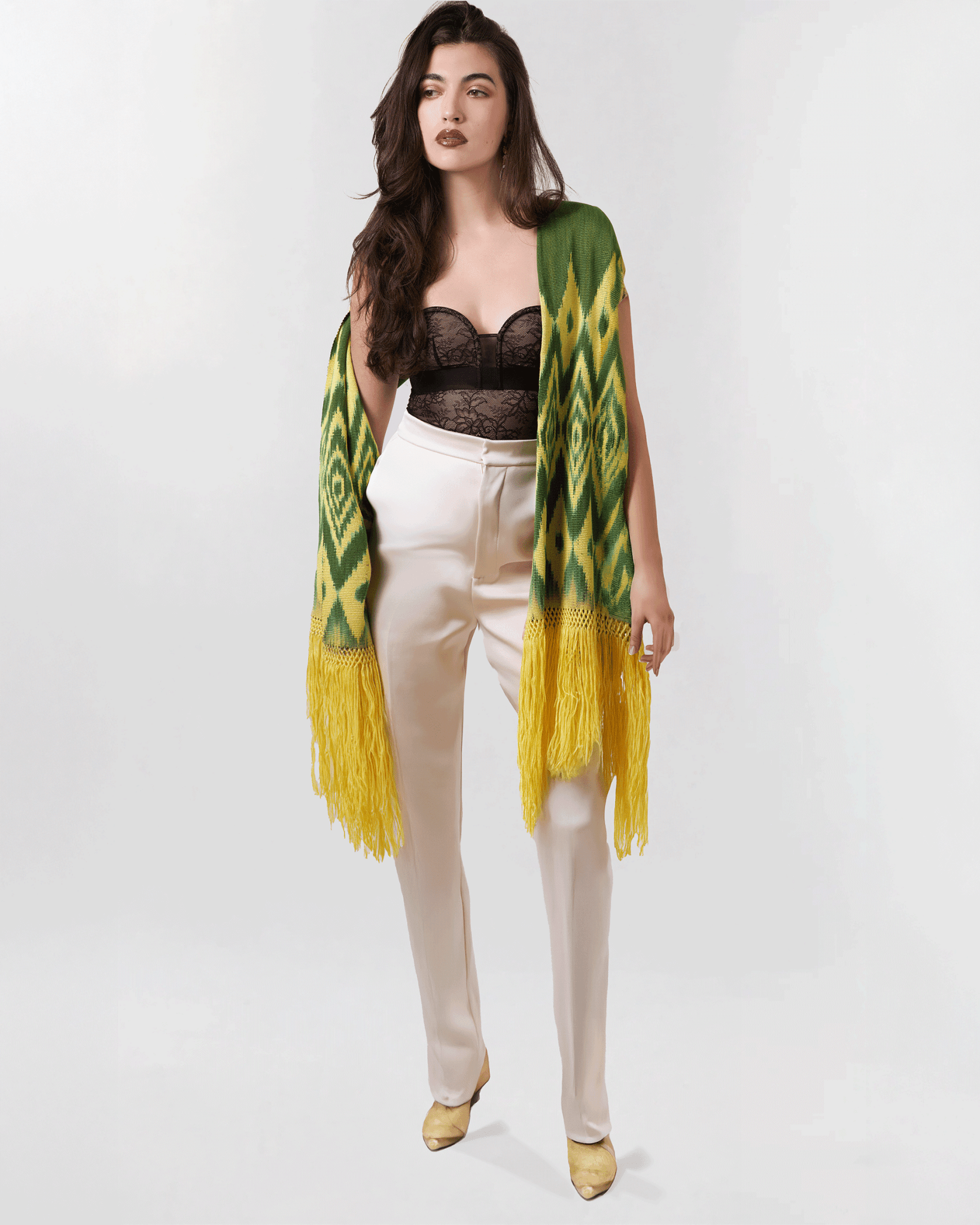 Silk & Cotton Ikat Shawl | Malt Nuna - NUNA - QORI