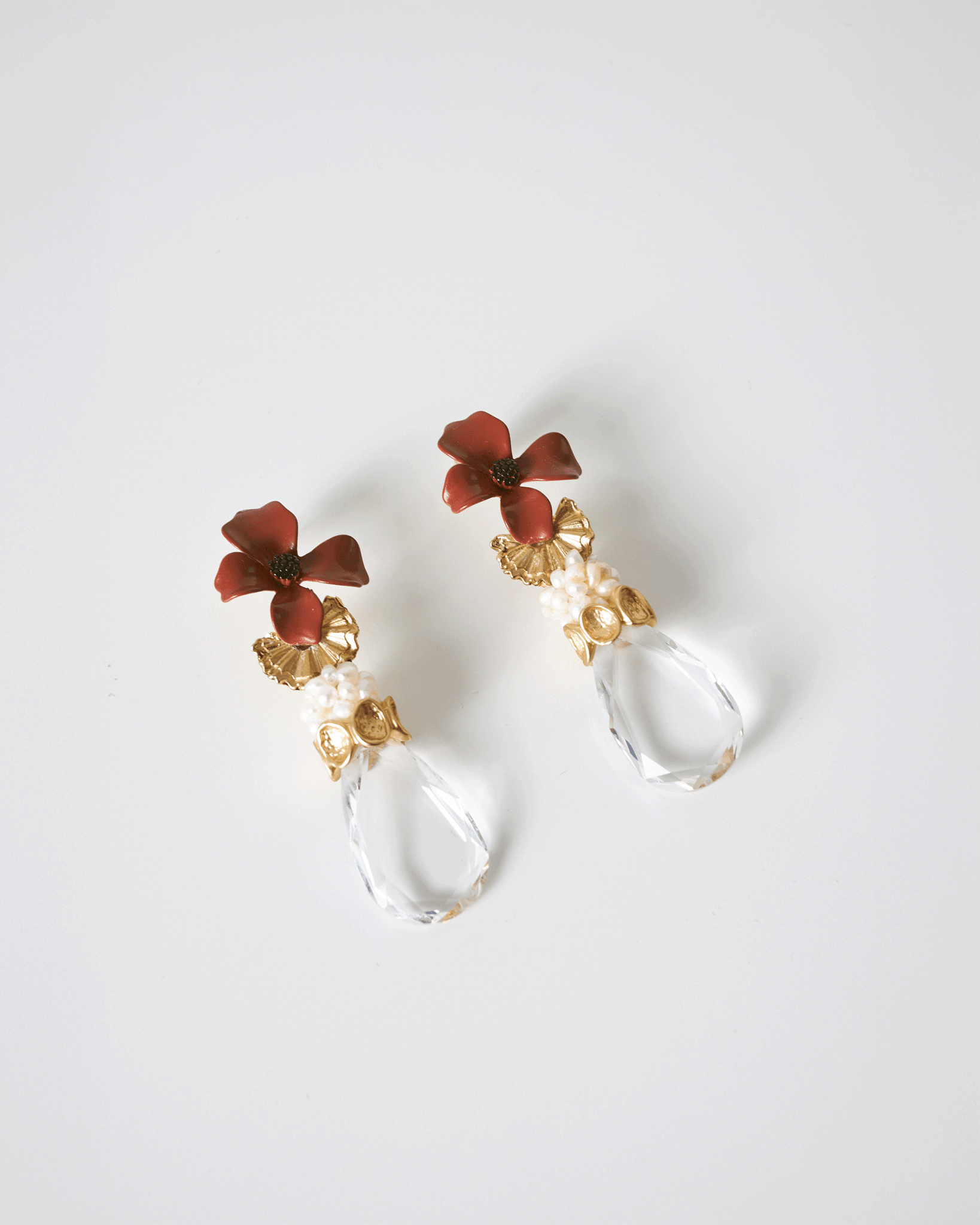 Swarovski Crystal, Pearls, and Flowers Earrings | Gracia Nuna - NUNA - QORI