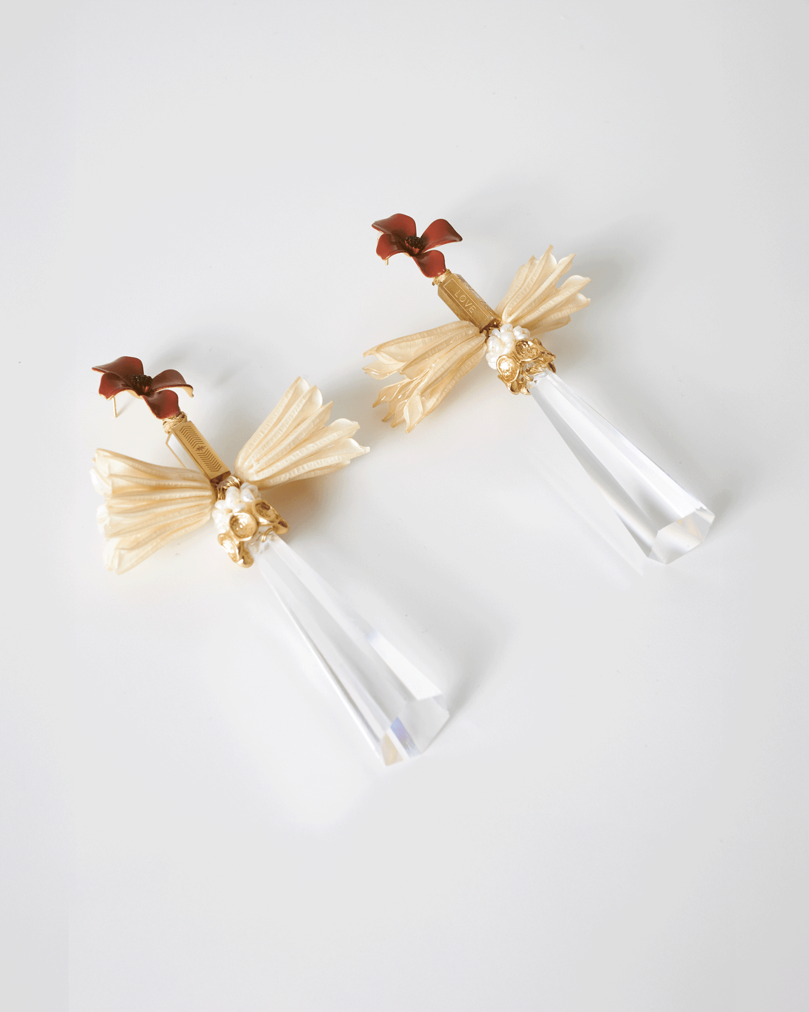 Swarovski Crystals & Enamel Flower Earrings | OM Nuna - NUNA - QORI