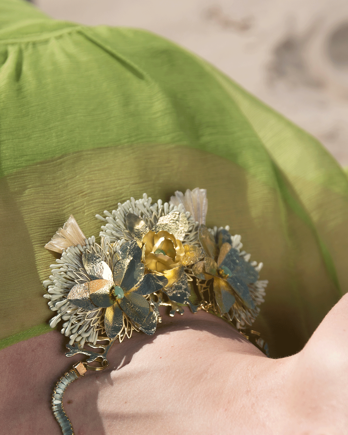 Gold, Flowers & Crystals | Ñawinchay Necklace