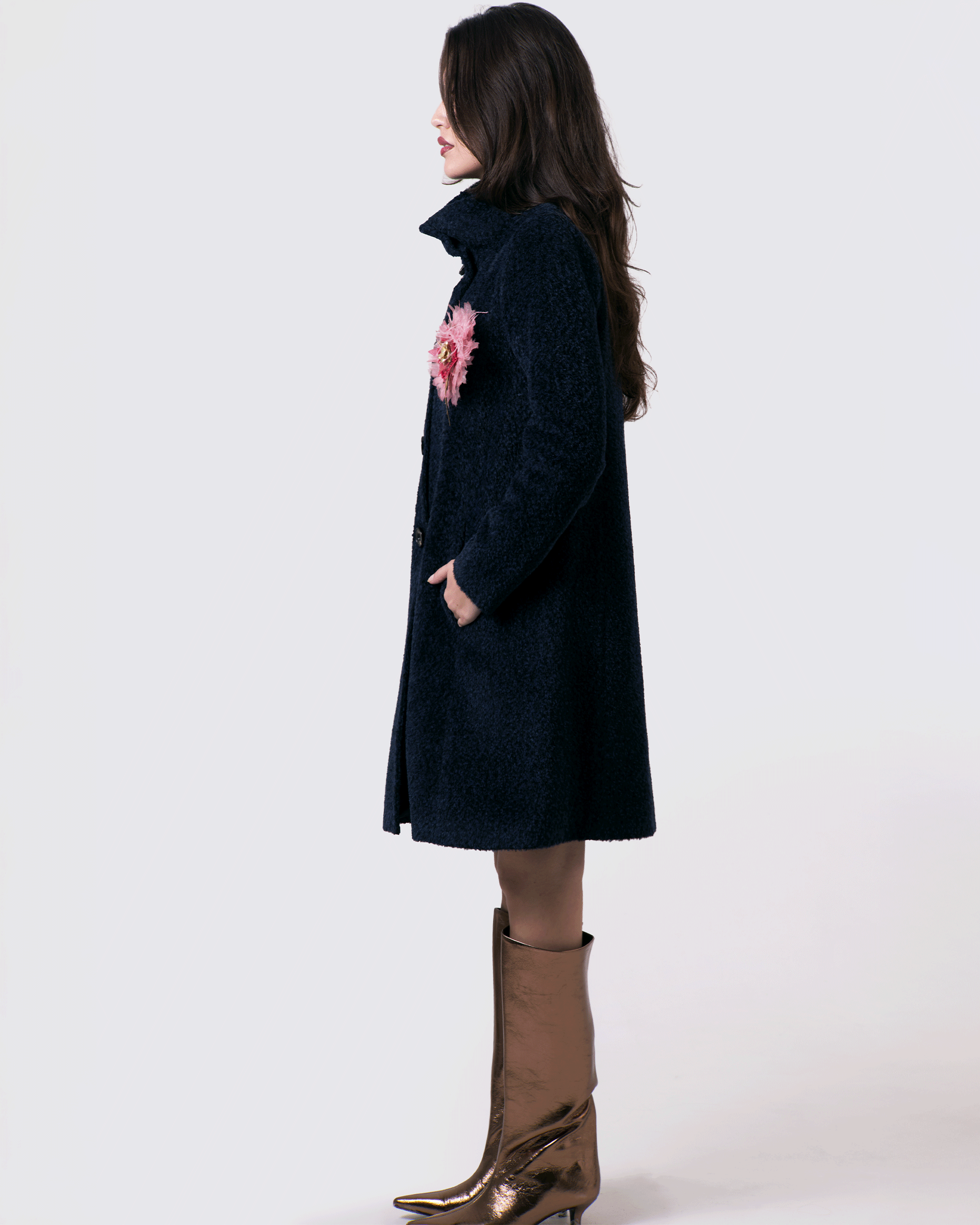 Long Neck Suri Alpaca Coat | Hanan Nuna