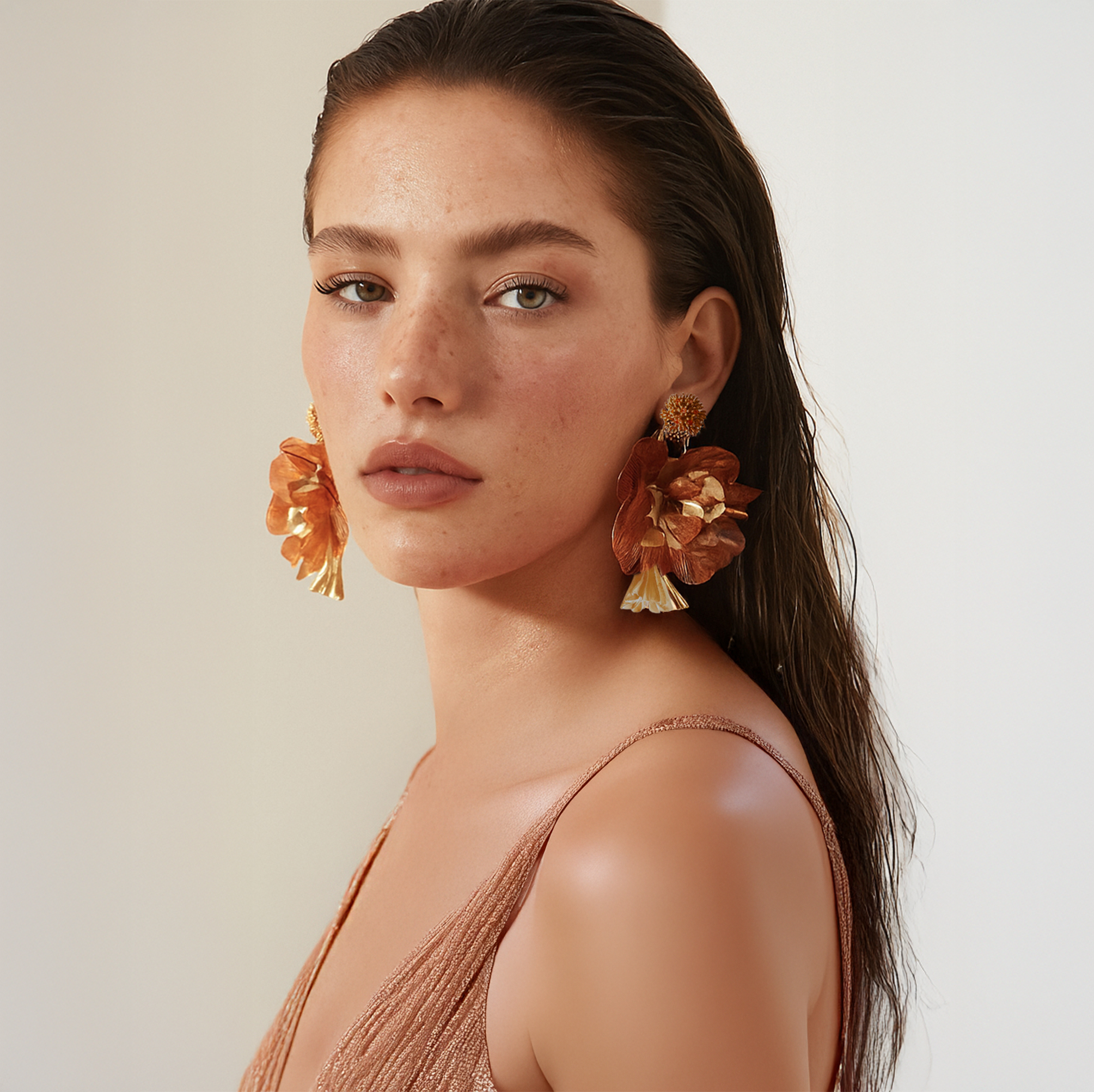 Swarovski Crystals & Flowers Earrings | Sacred Cour Nuna