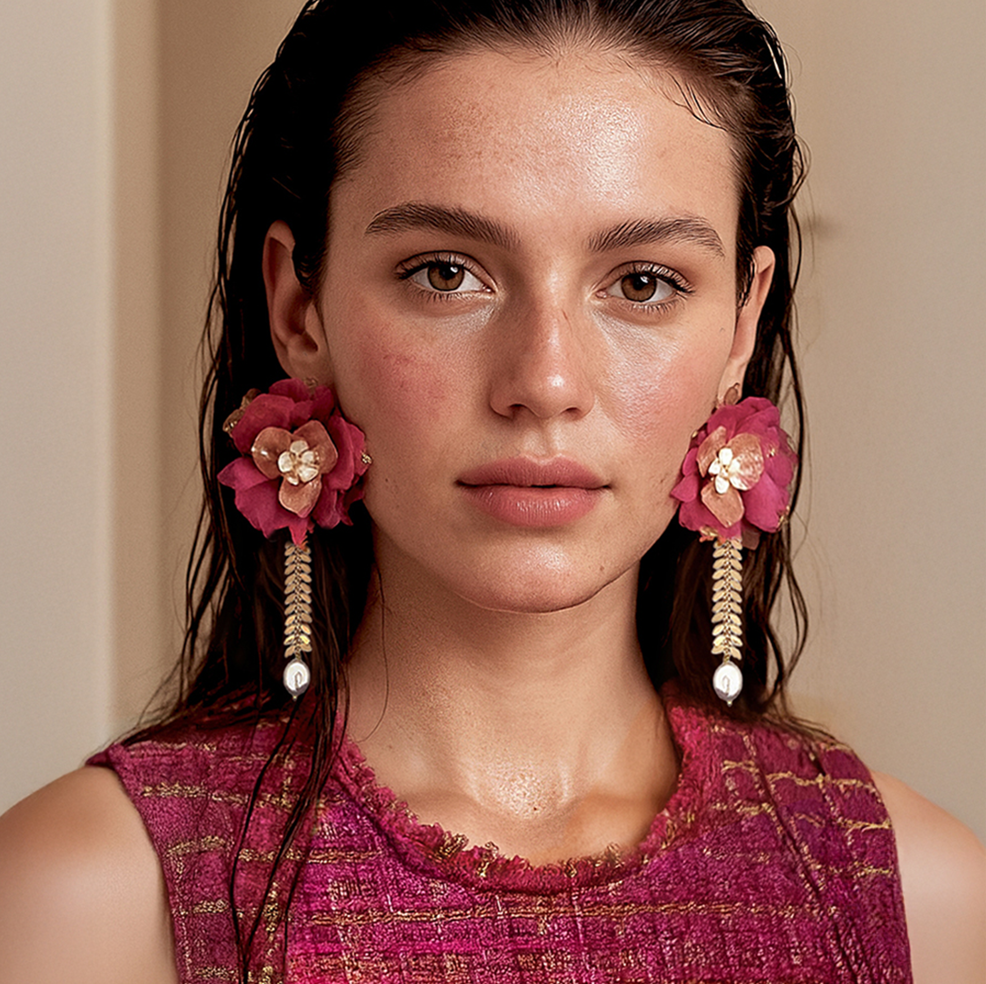 Gold Leaf & Pearls Earrings | Kantuta Nuna