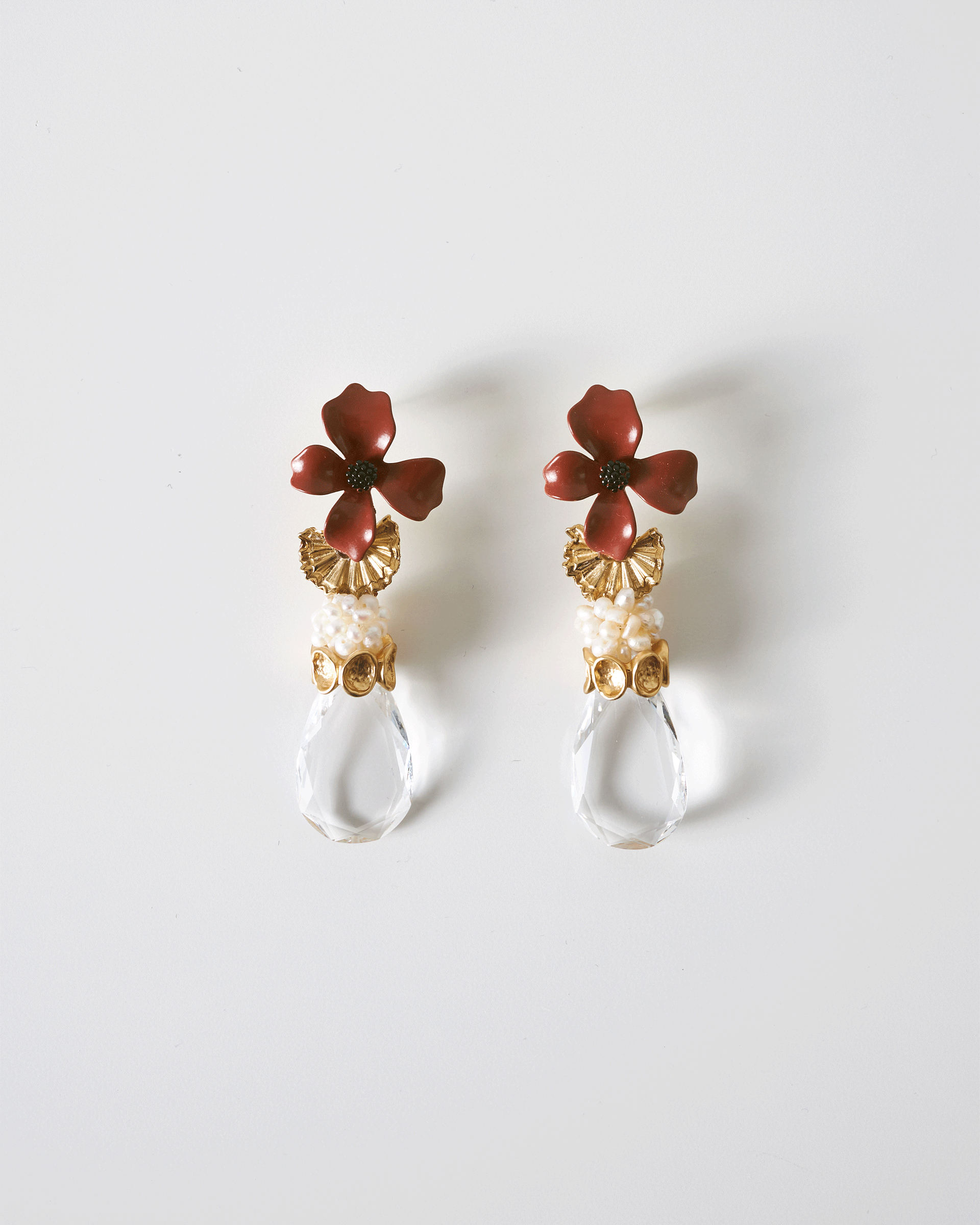 Swarovski Crystal, Pearls, and Flowers Earrings | Gracia Nuna