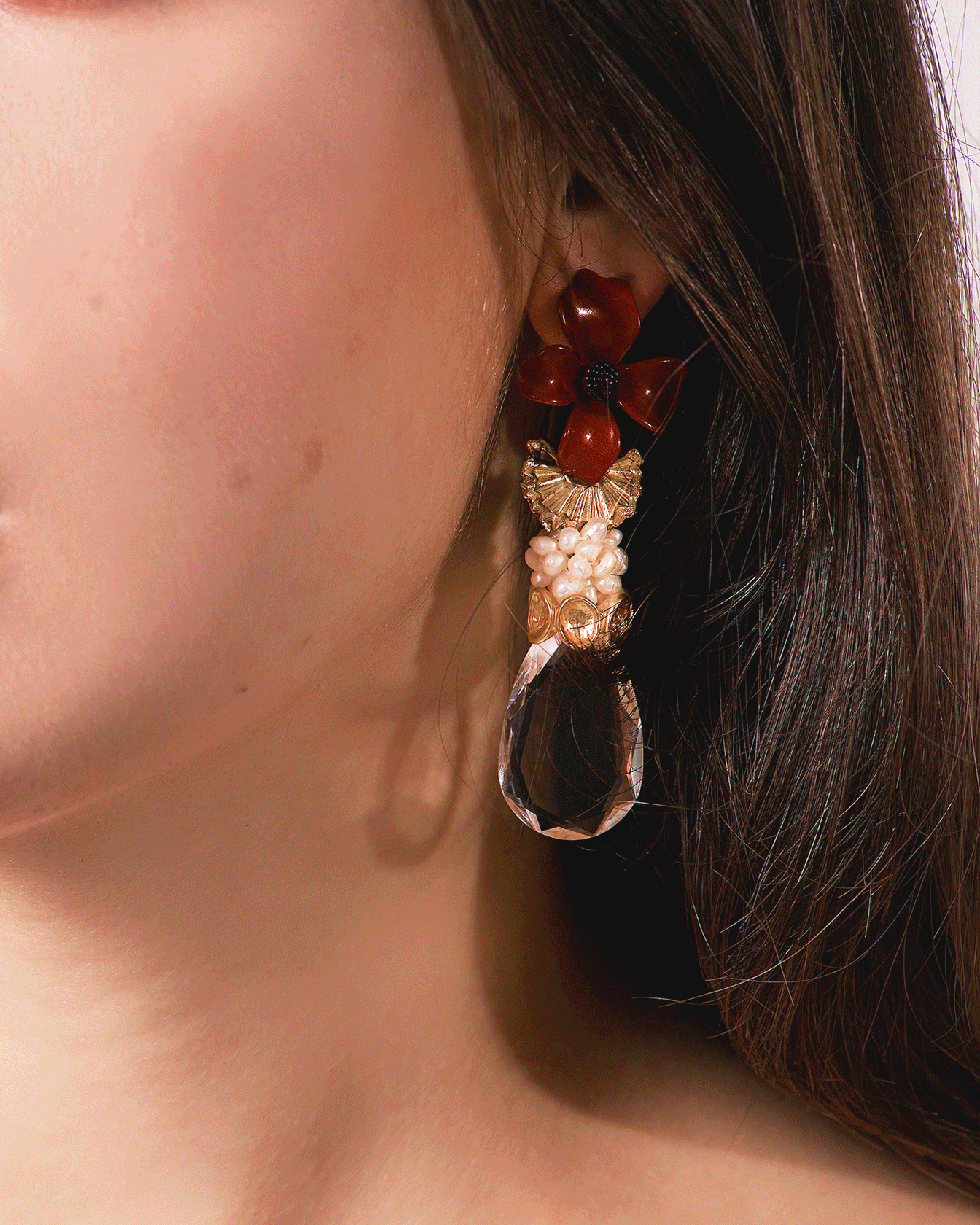 Swarovski Crystal, Pearls, and Flowers Earrings | Gracia Nuna