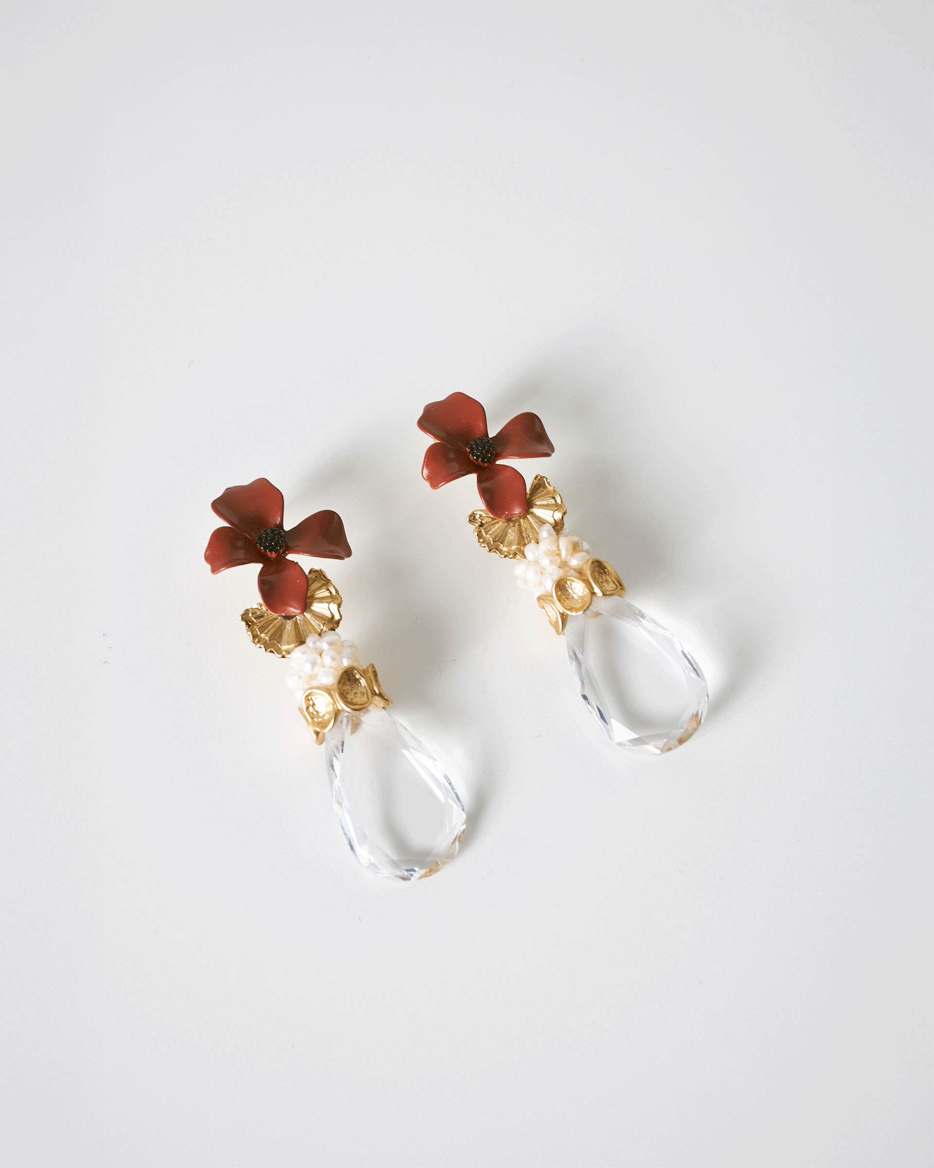 Swarovski Crystal, Pearls, and Flowers Earrings | Gracia Nuna