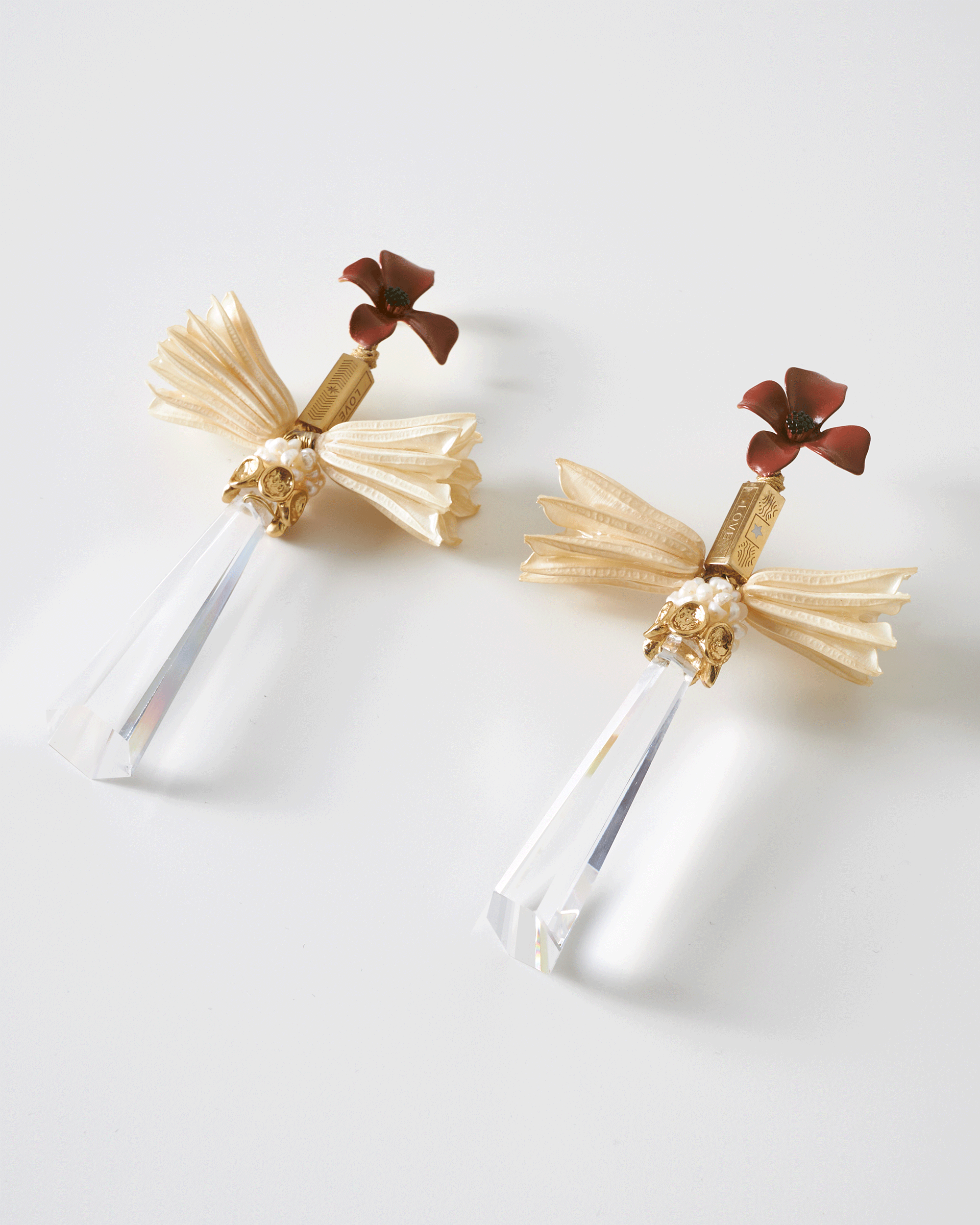 Swarovski Crystals & Enamel Flower Earrings | OM Nuna