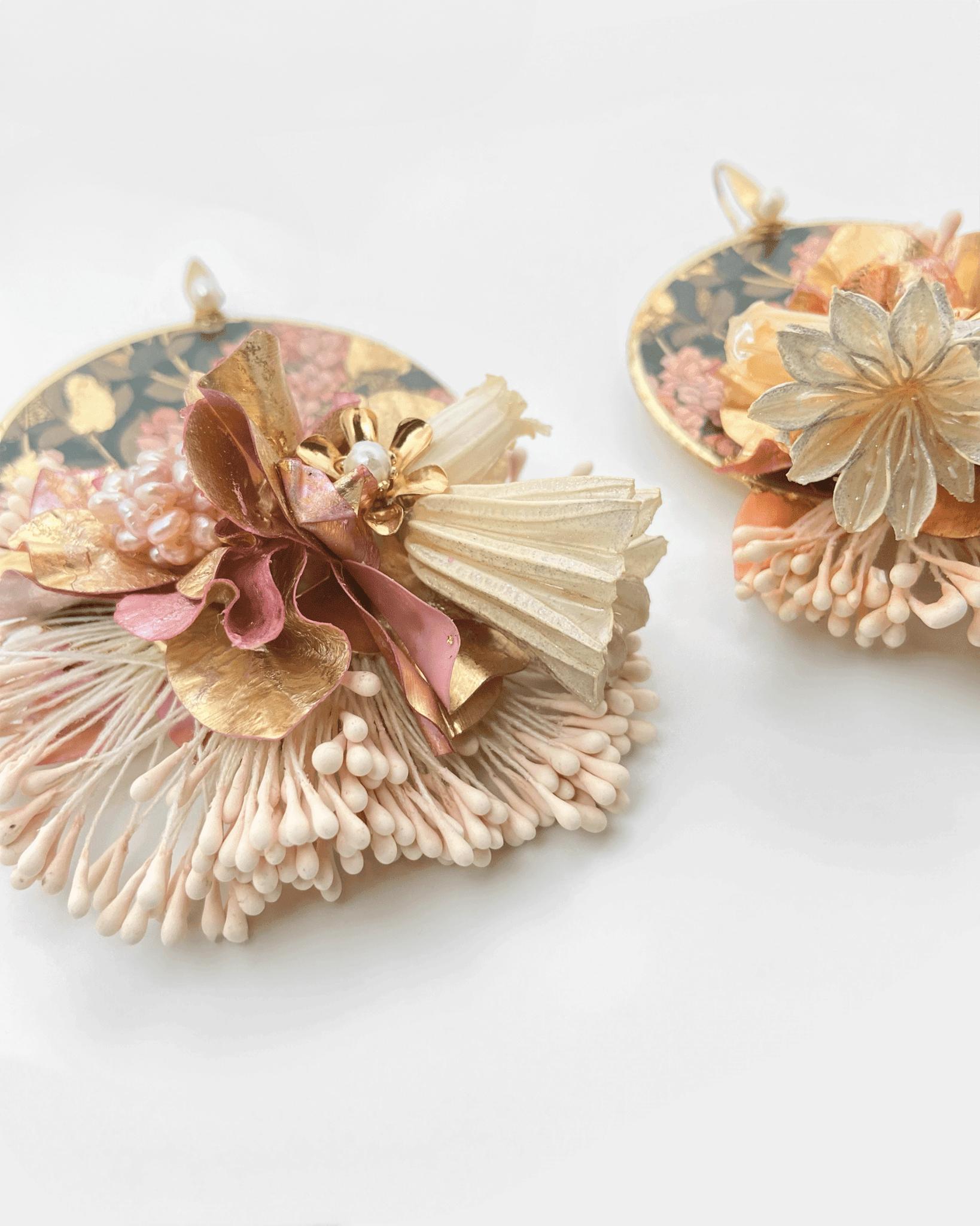 Flowers, Pearls, & Gold Plated Earrings | Ethereal Bloom Nuna - NUNA - QORI