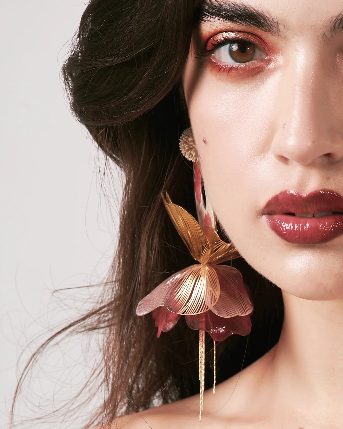 Gold - Plated & Resin Earrings | Floral Symphony Nuna - NUNA - QORI