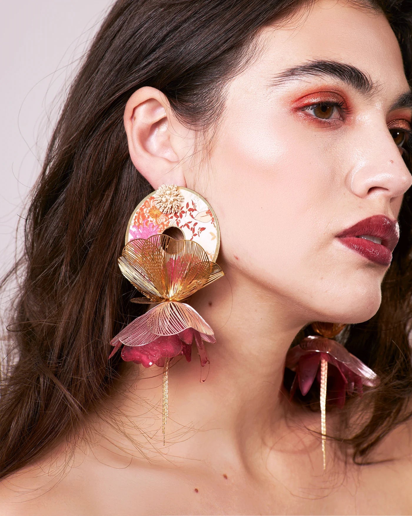 Gold - Plated & Resin Earrings | Floral Symphony Nuna - NUNA - QORI