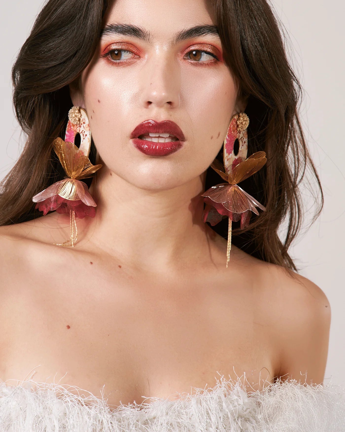 Gold - Plated & Resin Earrings | Floral Symphony Nuna - NUNA - QORI