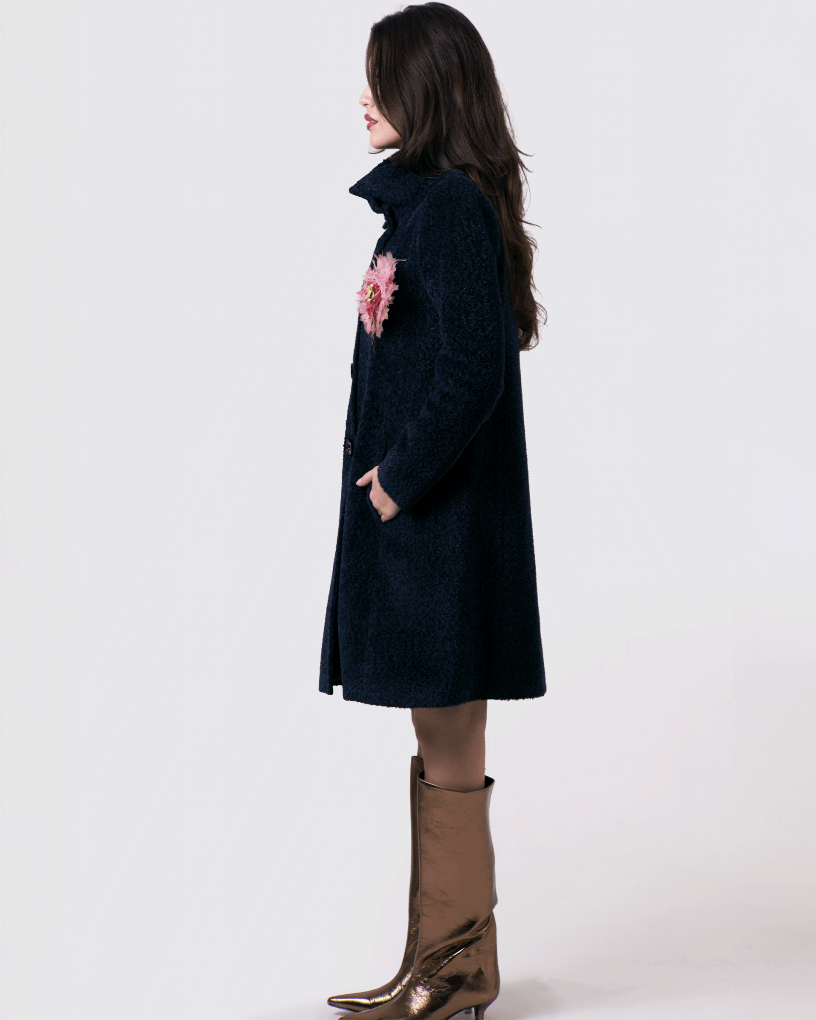 Long Neck Suri Alpaca Coat | Hanan Nuna - NUNA - QORI