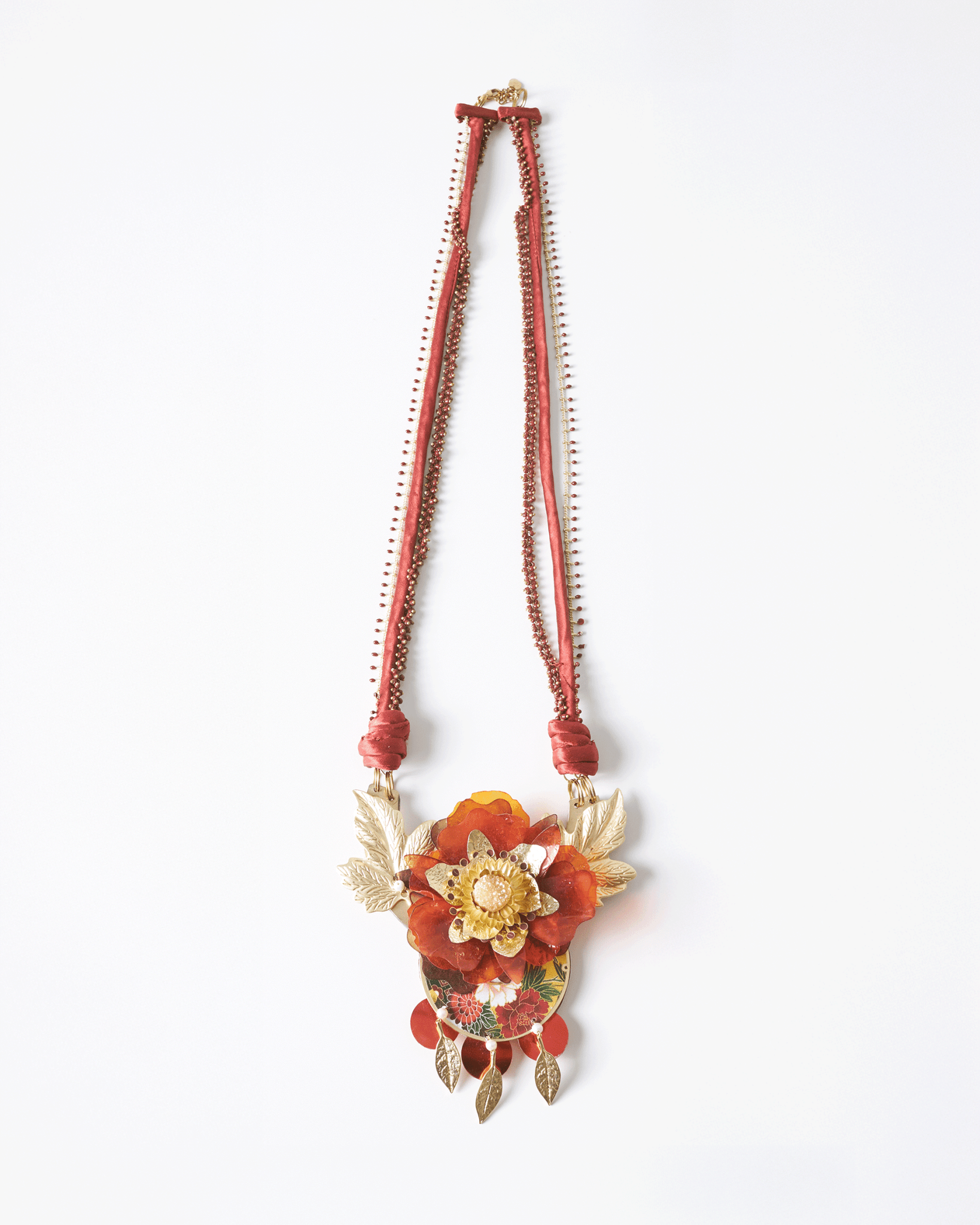 Silk & Quartz Necklace |Golden Lotus Nuna - NUNA - QORI