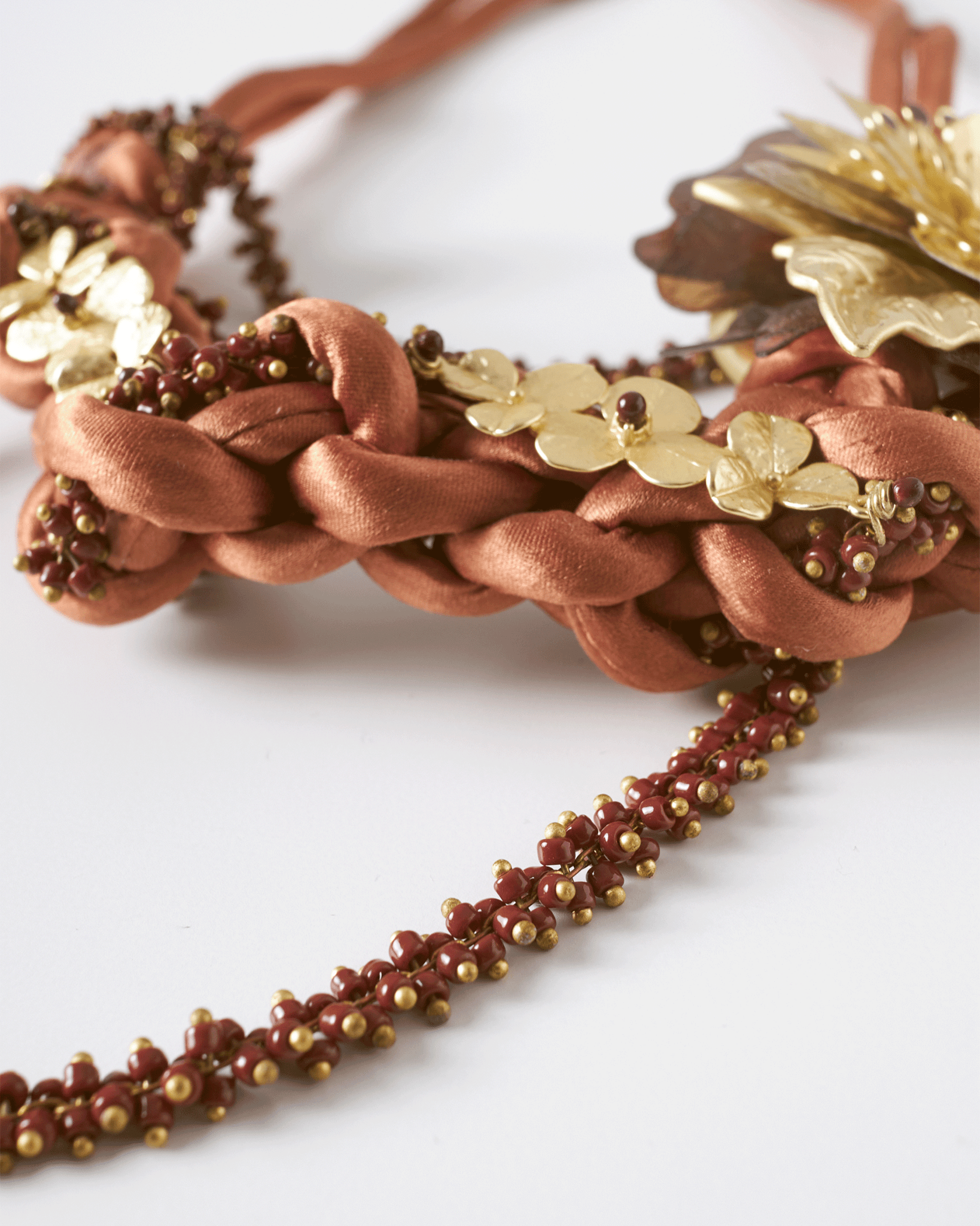 Steel & Silk Necklace | Golden Bloom Nuna - NUNA - QORI